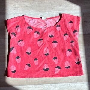 Strawberry Print Women’s boxy top